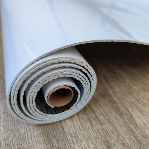 Самоклеящаяся виниловая плитка Sticker Wall SW-00001284 В рулоне белая глянец 3000х600х2мм