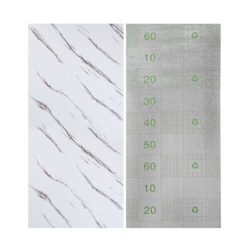 Самоклеящаяся виниловая плитка Sticker Wall SW-00001285 В рулоне белый мрамор глянец 3000х600х2мм