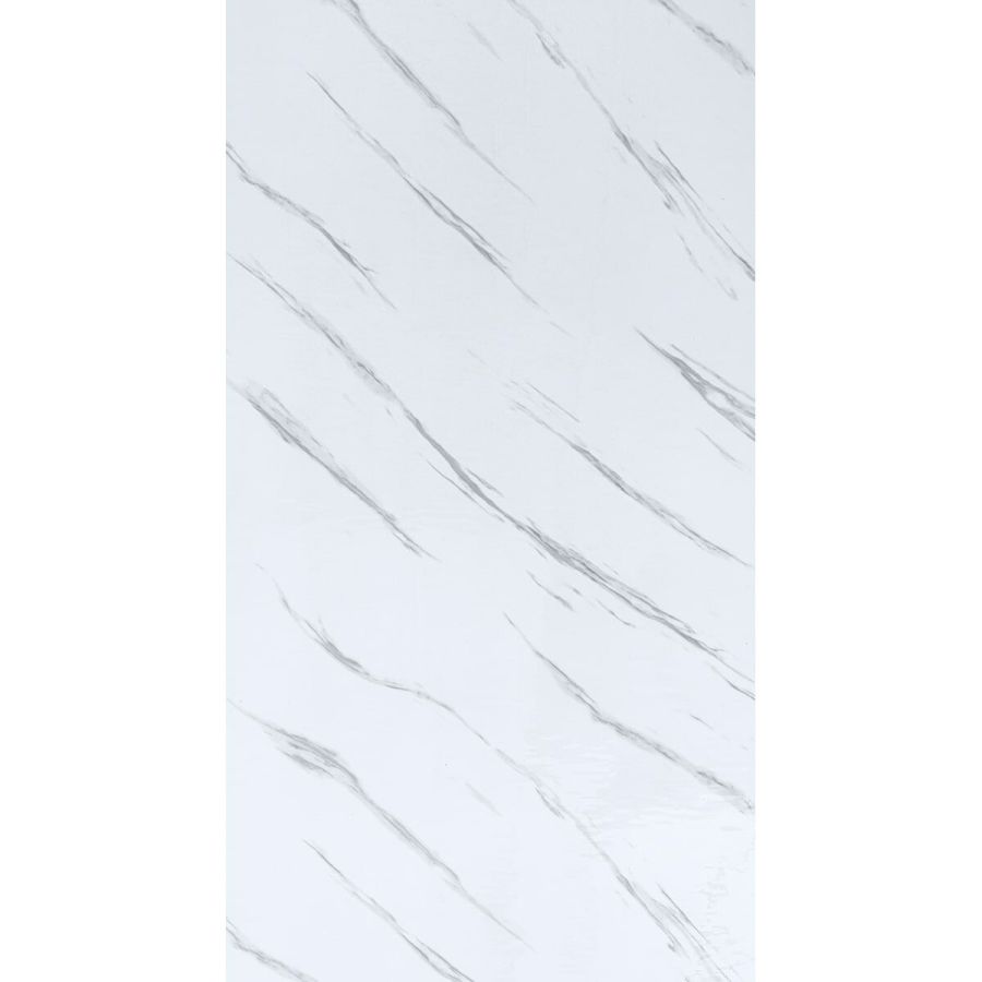 Самоклеящаяся виниловая плитка Sticker Wall SW-00001285 В рулоне белый мрамор глянец 3000х600х2мм
