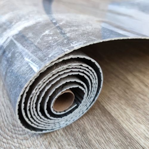 Самоклеящаяся виниловая плитка Sticker Wall SW-00001286 В рулоне серый мрамор глянец 3000х600х2мм