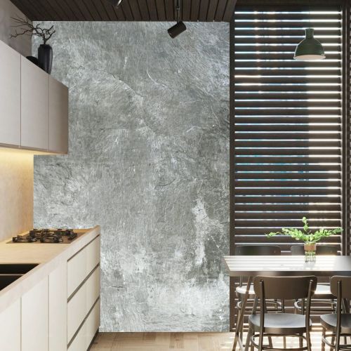 Самоклеящаяся виниловая плитка Sticker Wall SW-00001286 В рулоне серый мрамор глянец 3000х600х2мм