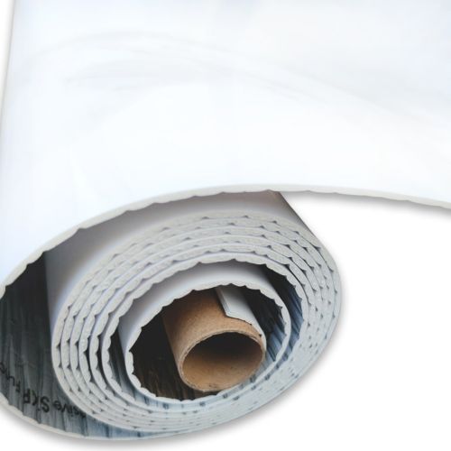 Самоклеящаяся виниловая плитка Sticker Wall SW-00001287 В рулоне белый воздушный мрамор глянец 3000х600х2мм