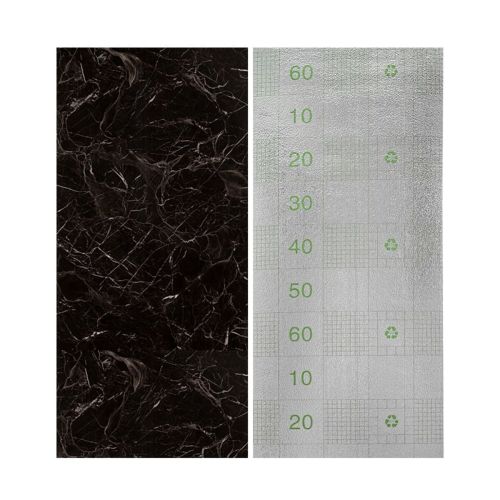 Самоклеящаяся виниловая плитка Sticker Wall SW-00001289 В рулоне черный мрамор глянец 3000х600х2мм