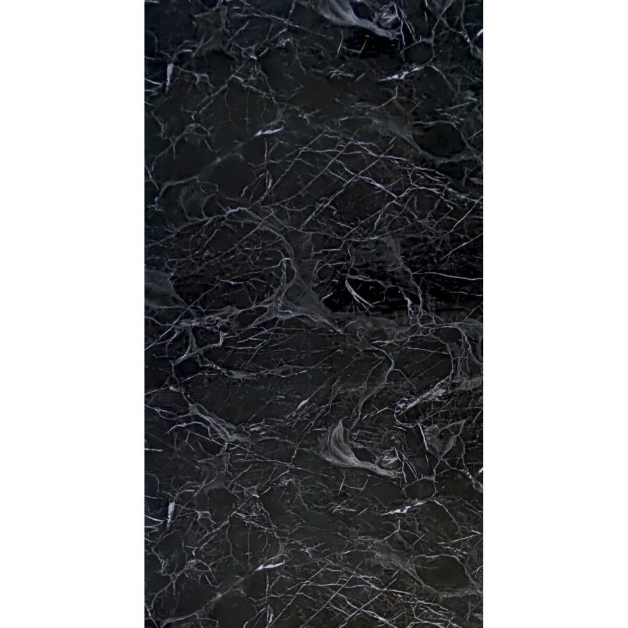 Самоклеящаяся виниловая плитка Sticker Wall SW-00001289 В рулоне черный мрамор глянец 3000х600х2мм