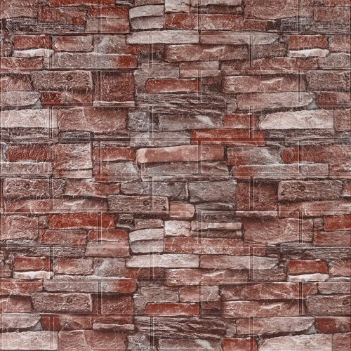 Самоклеящаяся 3D панель Sticker Wall SW-00001319 Под камень красный песчаник 700x770x3мм