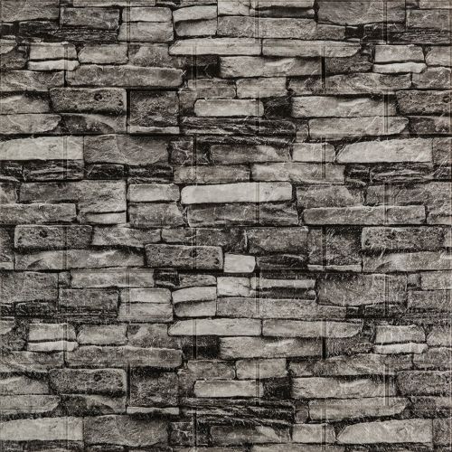 Самоклеящаяся 3D панель Sticker Wall SW-00001481 Под камень серый песчаник 700x770x3мм
