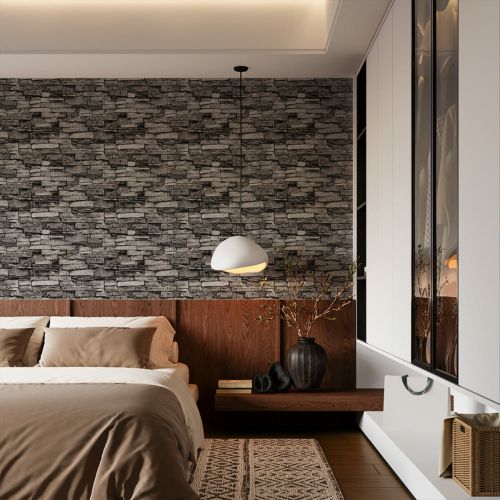 Самоклеящаяся 3D панель Sticker Wall SW-00001481 Под камень серый песчаник 700x770x3мм