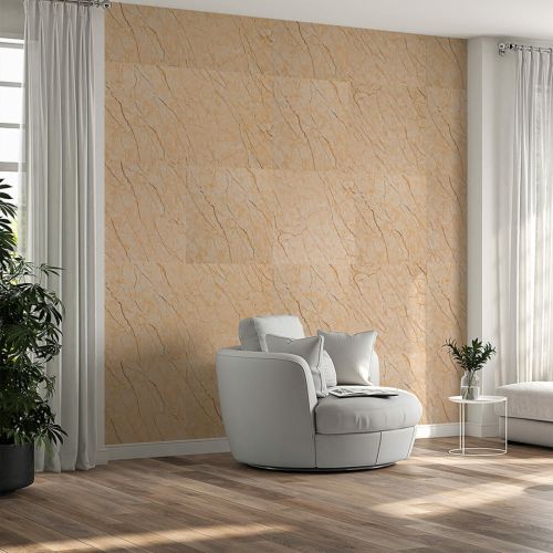 Декоративная ПВХ плита Sticker Wall SW-00001618 Бежевый мрамор 600х600х3мм