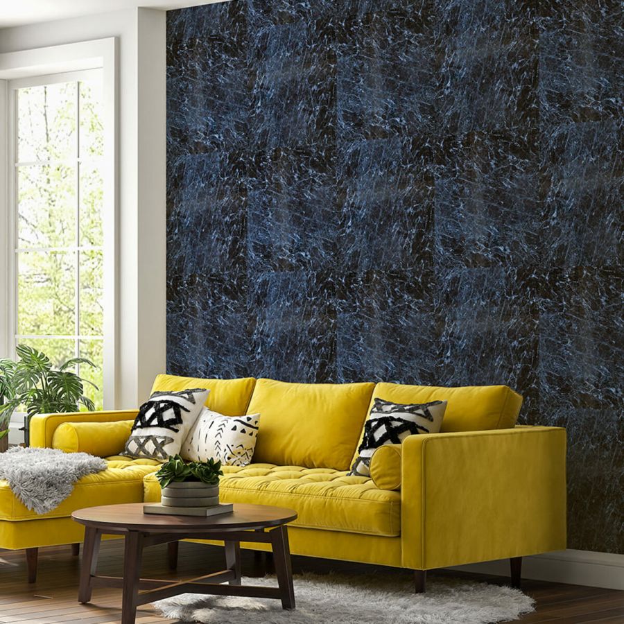 Декоративная ПВХ плита Sticker Wall SW-00001625 Черный мрамор 600х600х3мм