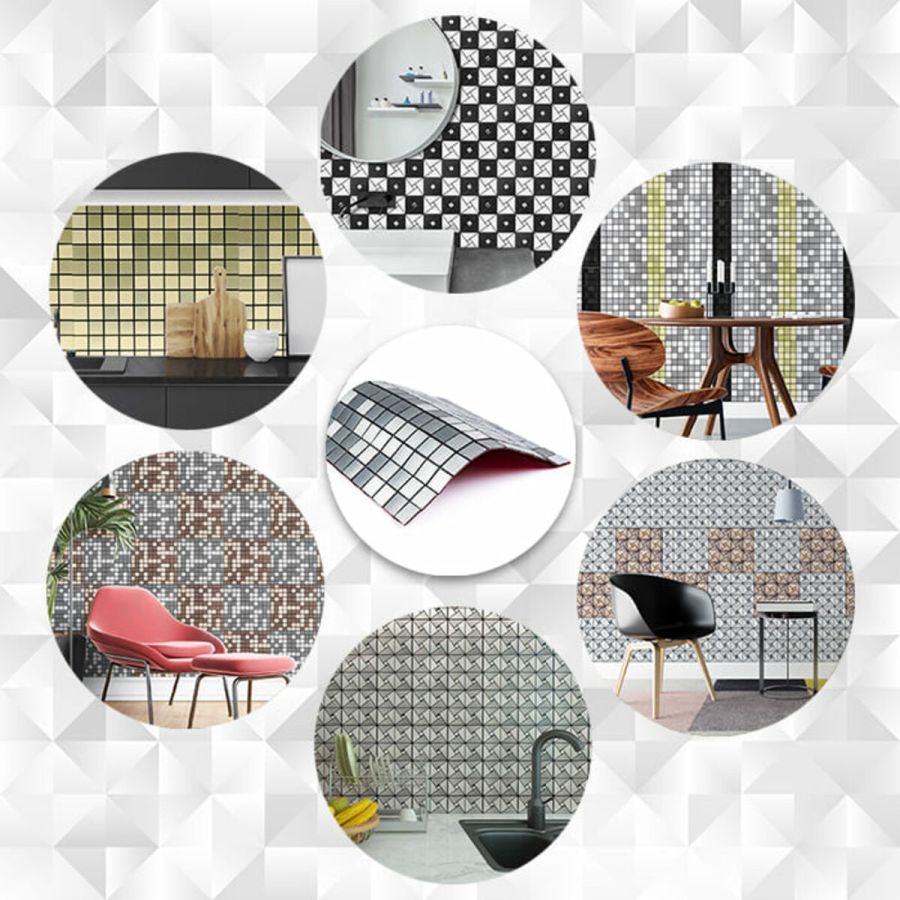 Самоклеющая панель под алюминий Sticker Wall SW-00001167 30*30см*3мм Серебряный