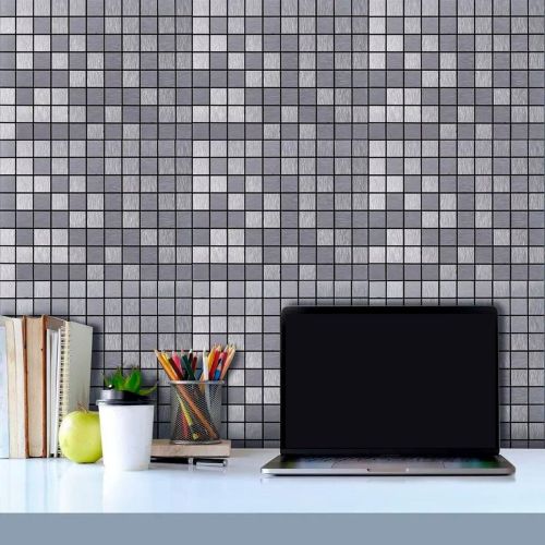 Самоклеющая панель под алюминий Sticker Wall SW-00001167 30*30см*3мм Серебряный