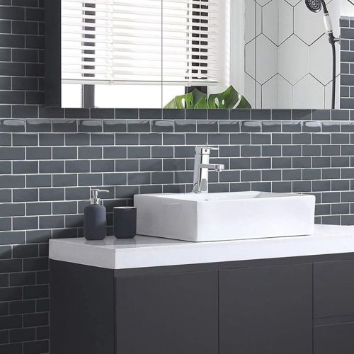 Самоклеющаяся полиуретановая панель под серый кирпич Sticker Wall SW-00001153 305*305*1мм