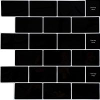Самоклеющаяся полиуретановая панель под черную плитку кирпич Sticker Wall SW-00001186 305х305х1мм