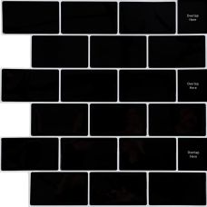 Самоклеющаяся полиуретановая панель под черную плитку кирпич Sticker Wall SW-00001186 305х305х1мм