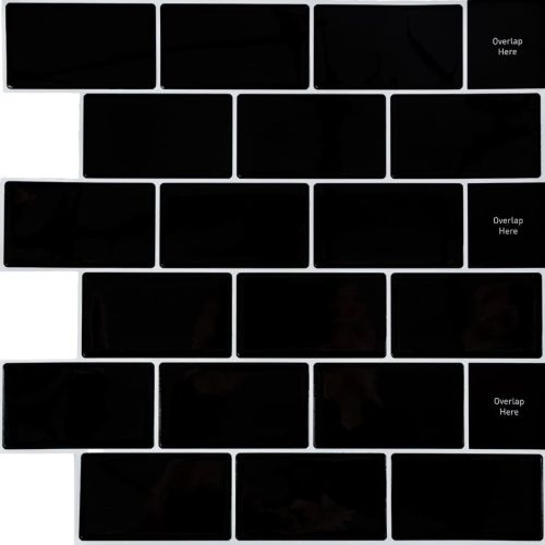 Самоклеющаяся полиуретановая панель под черную плитку кирпич Sticker Wall SW-00001186 305*305*1мм