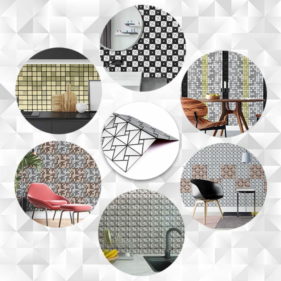 Самоклеющая панель под алюминий Sticker Wall SW-00001325 30*30см*3мм Серебряный
