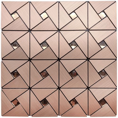 Самоклеющаяся панель под алюминий Sticker Wall SW-00001416 30*30см*3мм Золотисто-розовый