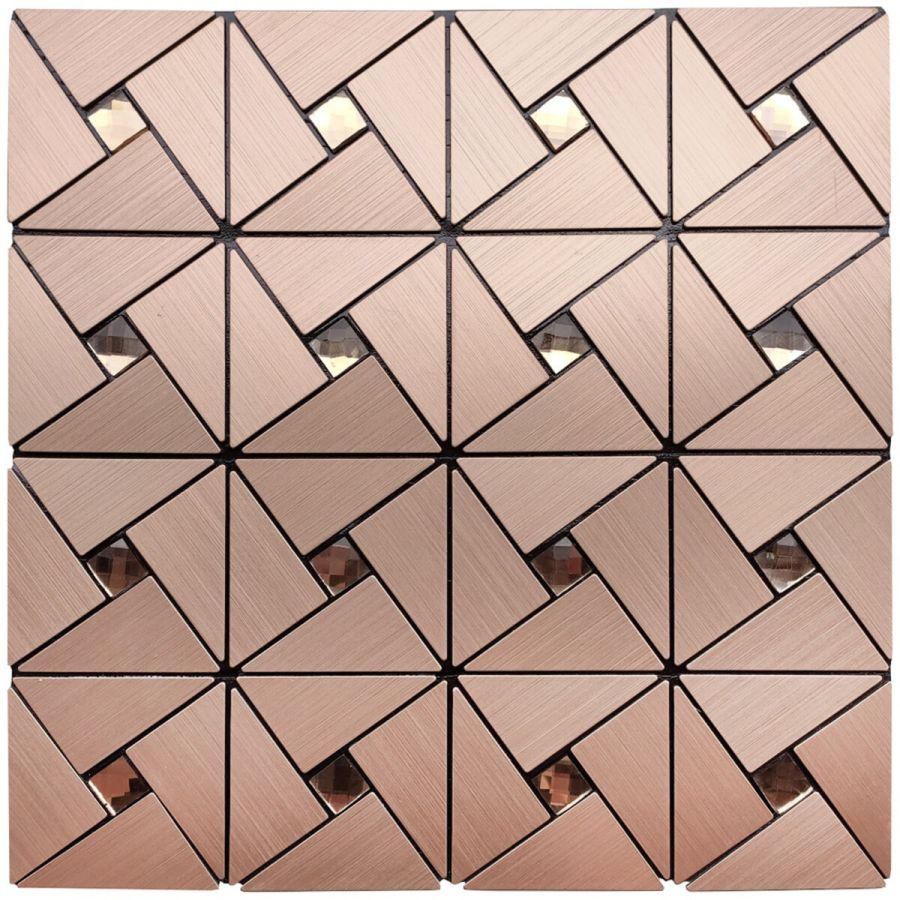 Самоклеющаяся панель под алюминий Sticker Wall SW-00001416 30*30см*3мм Золотисто-розовый