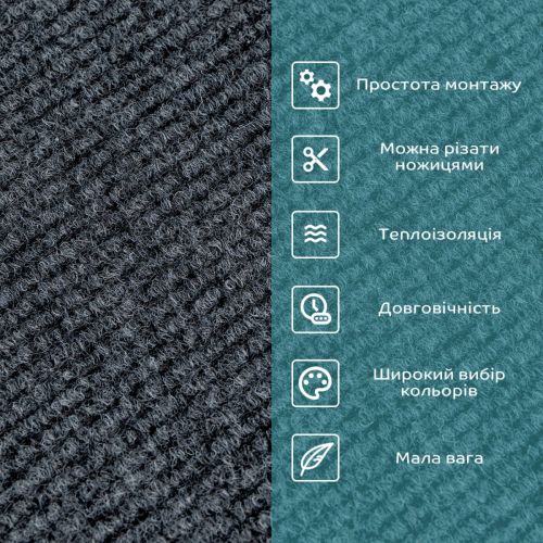 Самоклеящаяся плитка под ковролин Sticker Wall SW-00001420 300*300*4мм Темно-серый