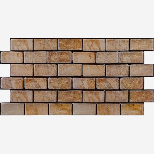 Декоративная ПВХ панель кирпич под коричневый мрамор Sticker Wall SW-00001428 960х480х4мм