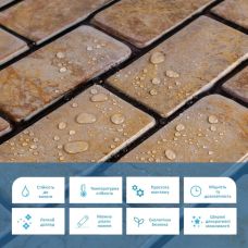 Декоративная ПВХ панель кирпич под коричневый мрамор Sticker Wall SW-00001428 960х480х4мм