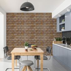 Декоративная ПВХ панель кирпич под коричневый мрамор Sticker Wall SW-00001428 960х480х4мм