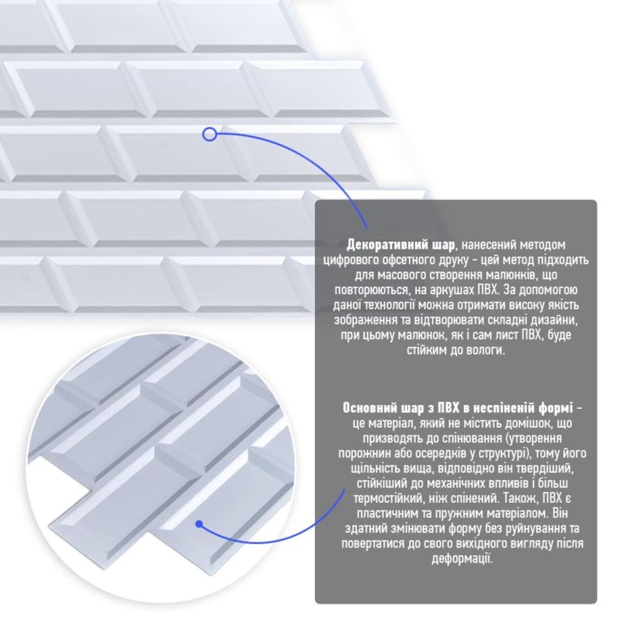 Декоративная ПВХ панель белый клинкерный кирпич Sticker Wall SW-00001431 960х480х4мм