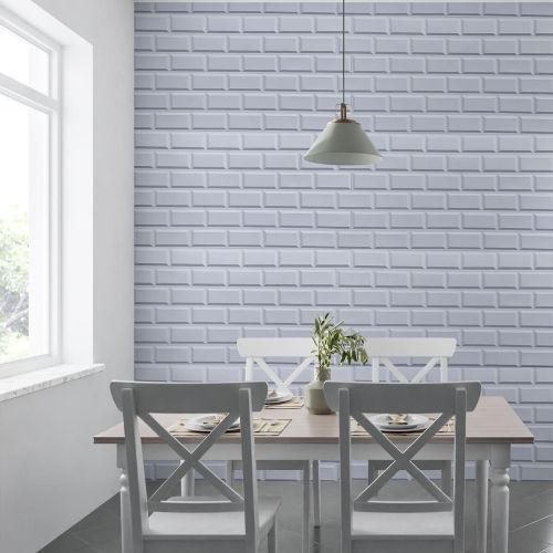 Декоративная ПВХ панель белый клинкерный кирпич Sticker Wall SW-00001431 960х480х4мм