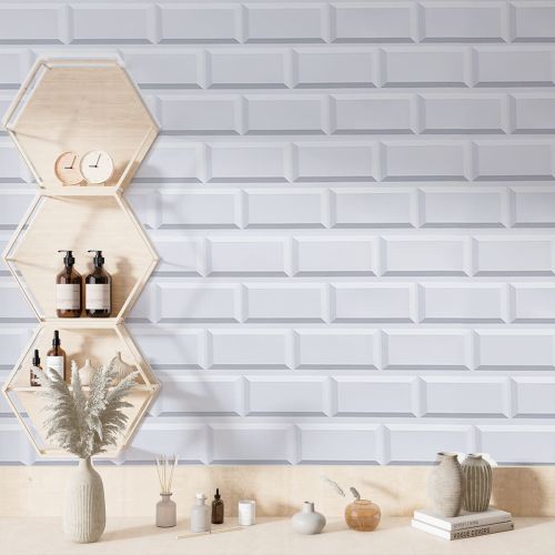 Декоративная ПВХ панель белый клинкерный кирпич Sticker Wall SW-00001431 960х480х4мм