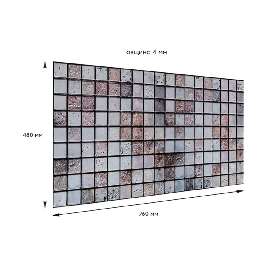Декоративная ПВХ панель мозаика под бежевый мрамор Sticker Wall SW-00001433 960х480х4мм