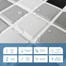 Декоративная ПВХ панель черно-белая мозаика Sticker Wall SW-00001432 960х480х4мм