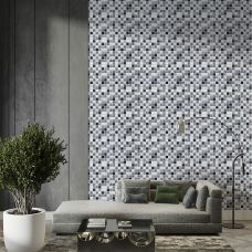 Декоративная ПВХ панель черно-белая мозаика Sticker Wall SW-00001432 960х480х4мм