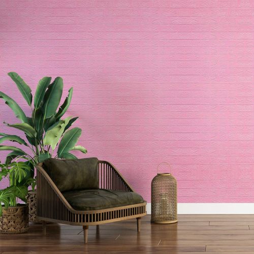 Самоклеющаяся 3D панель под розовый кирпич Sticker Wall 3080х700х3мм