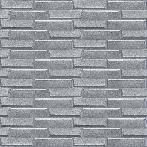 Самоклеющаяся 3D панель кладка серебро Sticker Wall 3080х700х5мм