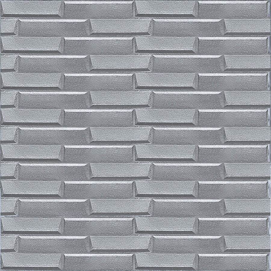 Самоклеющаяся 3D панель кладка серебро Sticker Wall 3080х700х5мм