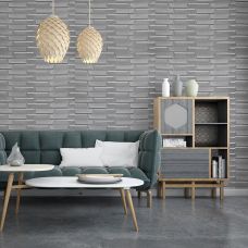 Самоклеющаяся 3D панель кладка серебро Sticker Wall 3080х700х5мм