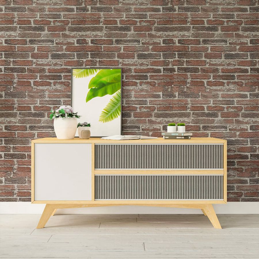 Самоклеющаяся 3D панель под красный екатеринослав кирпич Sticker Wall 3080x700x3мм
