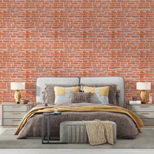 Самоклеющаяся 3D панель под рыжий екатеринослав кирпич Sticker Wall 3080х700х3мм