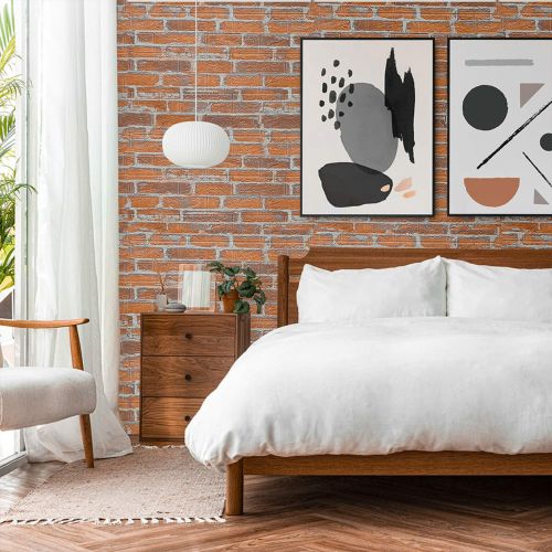 Самоклеющаяся 3D панель под рыжий екатеринослав кирпич Sticker Wall 3080х700х3мм