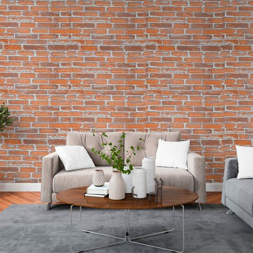 Самоклеющаяся 3D панель под рыжий екатеринослав кирпич Sticker Wall 3080х700х3мм