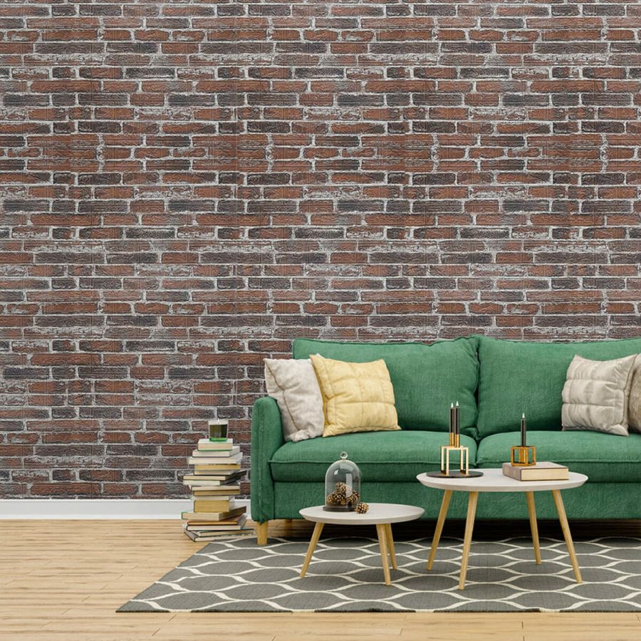 Самоклеющаяся 3D панель под красный екатеринослав кирпич Sticker Wall 20000x700x3мм