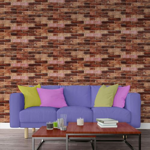 Самоклеющаяся 3D панель под коричневый кирпич екатеринослав Sticker Wall 20000х700х3мм