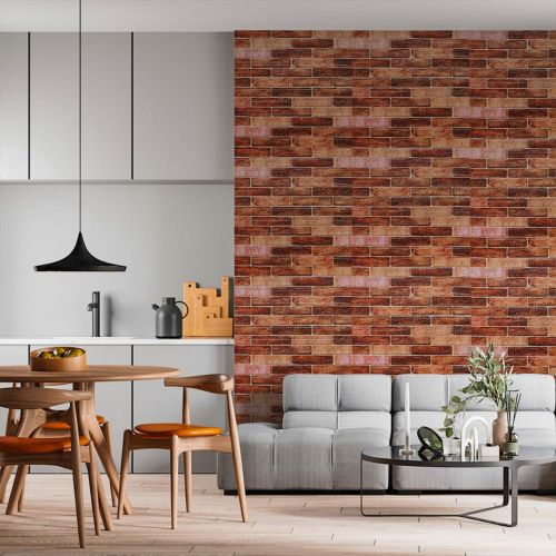 Самоклеющаяся 3D панель под коричневый кирпич екатеринослав Sticker Wall 20000х700х3мм
