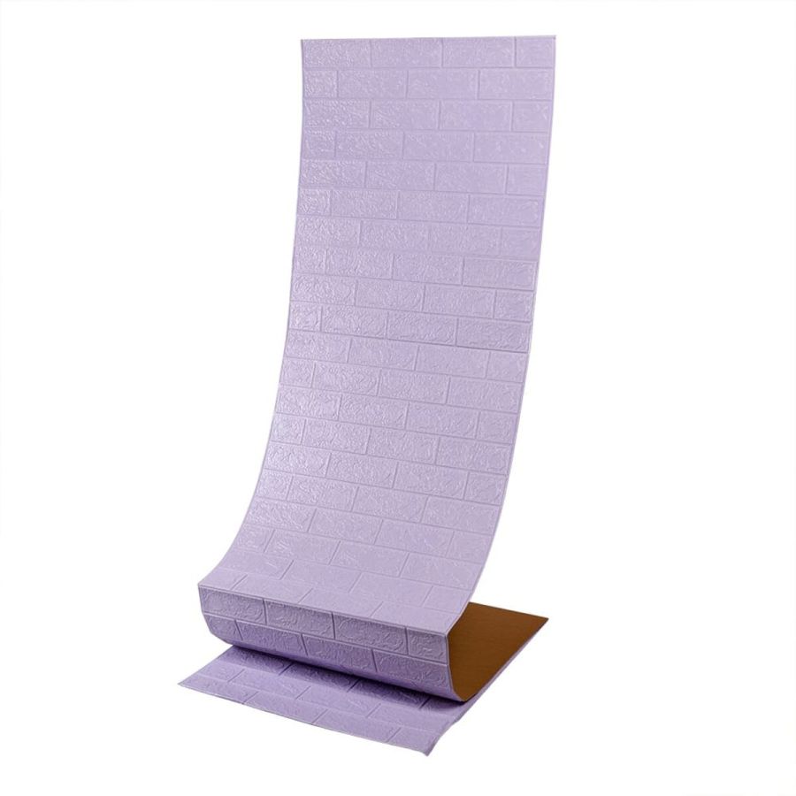 Самоклеющаяся 3D панель под светло-фиолетовый кирпич Sticker Wall 20000х700х3мм