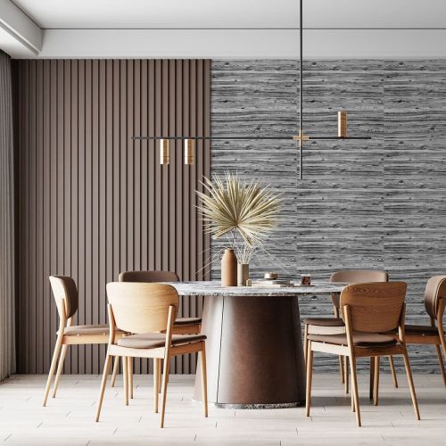 Самоклеющаяся 3D панель под дерево цвета зебры Sticker Wall 20000х700х3мм