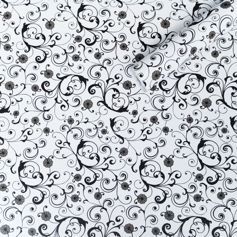 Пленка на самоклейке Sticker Wall черный узор 90cm*10m (S) SW-00001515