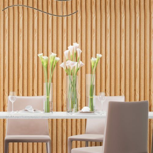 Декоративная стеновая рейка  Sticker Wall 160*23*3000мм (D) SW-00001526 Светло-коричневая