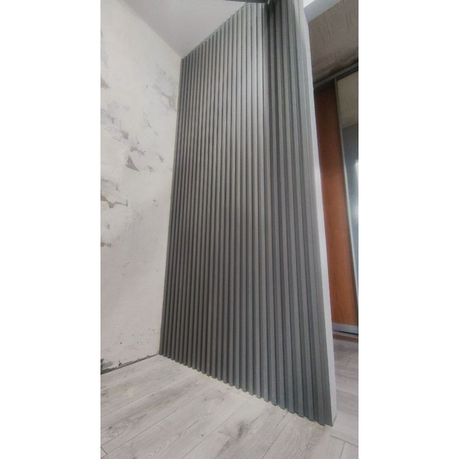 Декоративная стеновая рейка Sticker Wall 160*23*3000мм (D) SW-00001528 Светло-серая