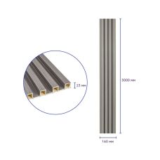 Декоративная стеновая рейка Sticker Wall 160х23х3000мм (D) SW-00001528 Светло-серая