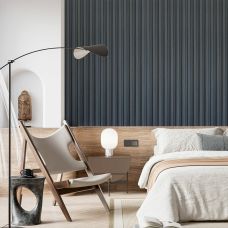 Декоративная стеновая рейка Sticker Wall 160х23х3000мм (D) SW-00001529 Темно-серая